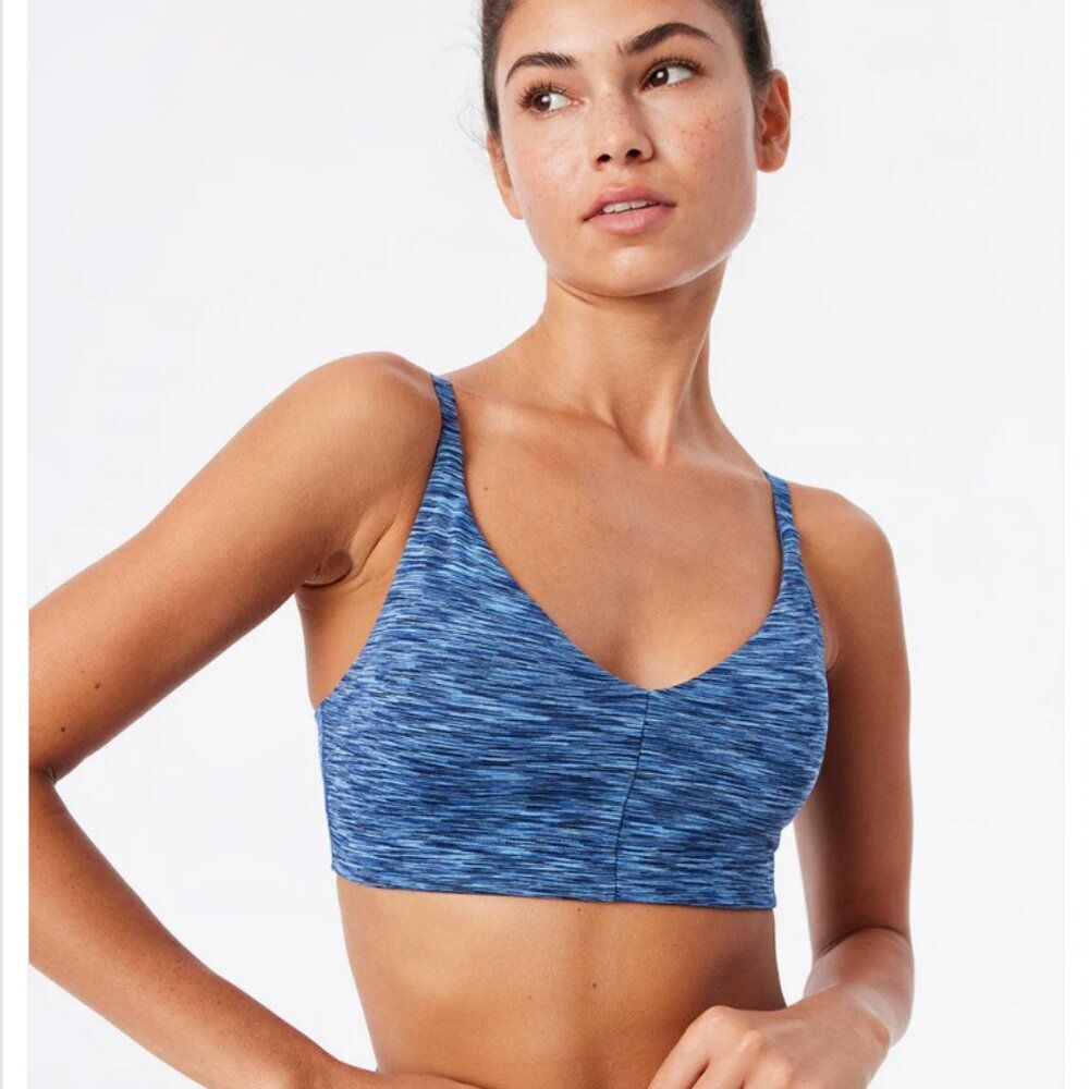 Outdoor Voices FreeForm Bralette Heathered Blue Black Size Small